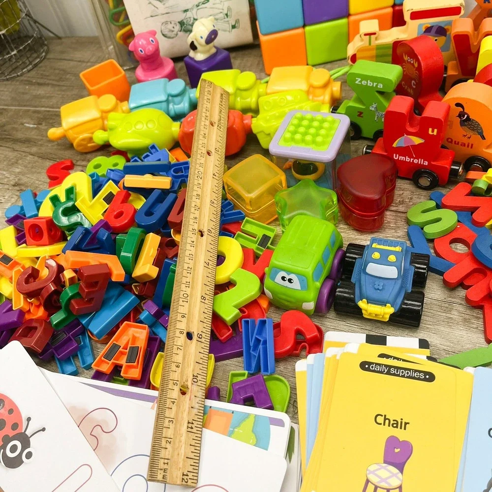 Preschool Learning Toy Lot Alphabet Train Magnetic Letters Flashcards Blocks